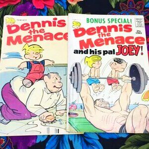 (2) VINTAGE 1965 DENNIS THE MENACE COMICS BOOKS AND BONUS SPECIAL HIS PAL JOEY